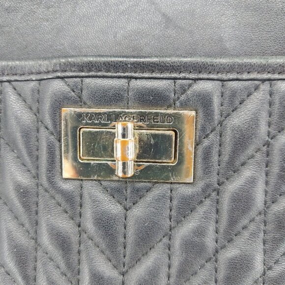 Karl Lagerfeld Quilted Leather Shoulder Bag - Picture 2 of 16